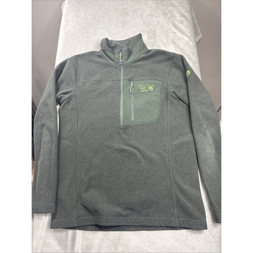 Mountain Hardwear Toasty Twill Fleece Forrest Green 1/2 Zip Men's Small Warm EUC